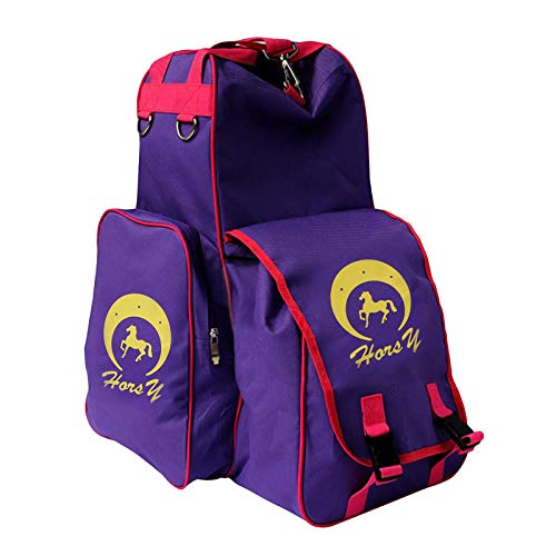 #N/A/a Mochila Ecuestre portátil Casco de Montar a Caballo Botas Bolsa de Pantalones para Deportes al Aire Libre - Púrpura