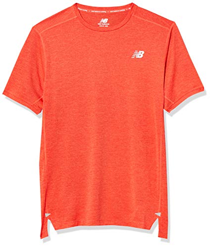New Balance Impact Run Short Sleeve Camiseta, Naranja, M Hombre