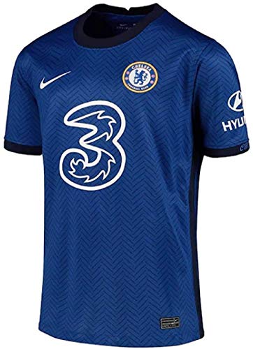 NIKE Chelsea Temporada 2020/21-CFC Y NK BRT STAD JSY SS HMCD4498-496 Camiseta Primera Equipación, Niño, Rush Blue/White Full Sponsor, XS
