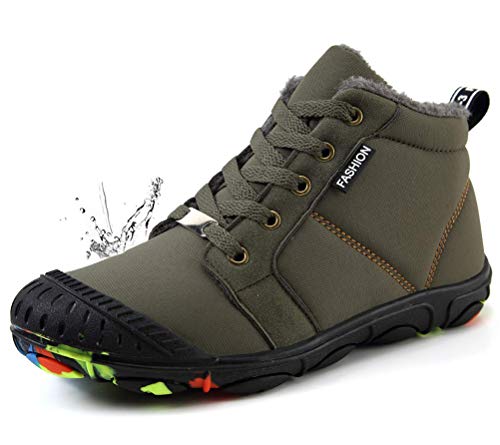 Niños y Niñas Fur Calentar Botas Invierno Botines Impermeable Botas de Nieve Al Aire Libre Boots Anti-Deslizante Zapatos Zapatos de Senderismo y Trekking