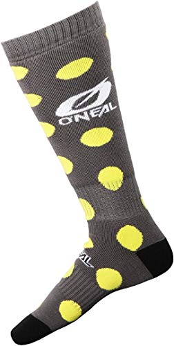 O'Neal Pro MX Candy Knie Socken Strümpfe Motocross Enduro Offroad Downhill DH Komfort, 0356-7, Farbe Grau Gelb