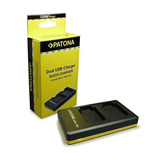PATONA Cargador Doble para NP-BX1 Bateria Compatible con Sony Cyber-Shot DSC-RX1 DSC-RX100 II III IV DSC-X400 DSC-WX500