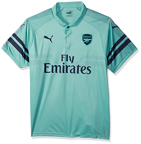 PUMA Arsenal FC Third Shirt Replica SS with E Camisa, Verde Biscaya/Peacoat, S para Hombre