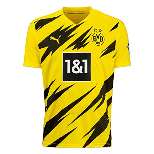 PUMA BVB Home Shirt Replica SS W/Sponsor Logo W/Opel Camiseta, Hombre, Cyber Yellow/Puma Black, XXL