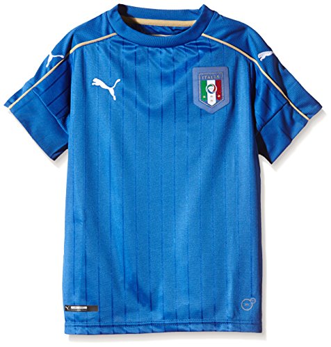 Puma - Camiseta de Fútbol de la Primera Equipación de Italia, Réplica para Niño, Azul ( Blue/White), 16 EU
