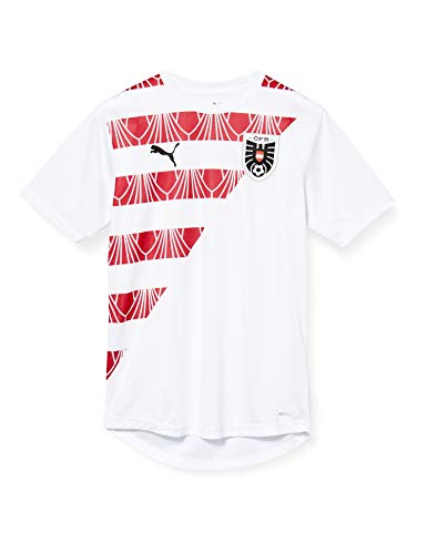 PUMA Öfb Stadium Jersey Camiseta, Hombre, Puma White-Chili Pepper, M