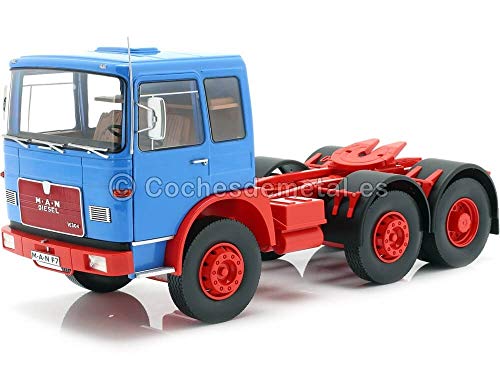Road Kings 1972 Camion M.A.N. 16304 (F7) Tres Ejes Azul-Rojo 1:18 180051