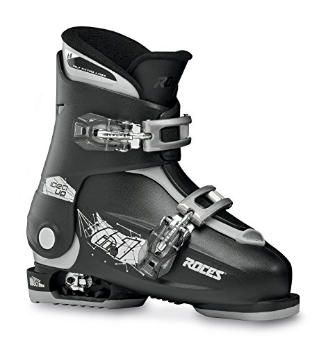Roces Skischuhe Idea Up Größenverstellbar Botas de esquí para niños Ajustables, Infantil, Negro/Plateado, 30-35