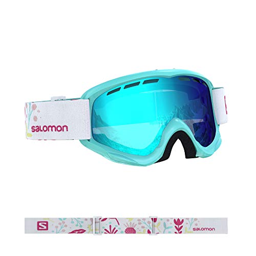 Salomon, Juke, Máscara de esquí para niños (6-12 años), Azul (Aruba Flower/Universal Mid Blue), L40848000
