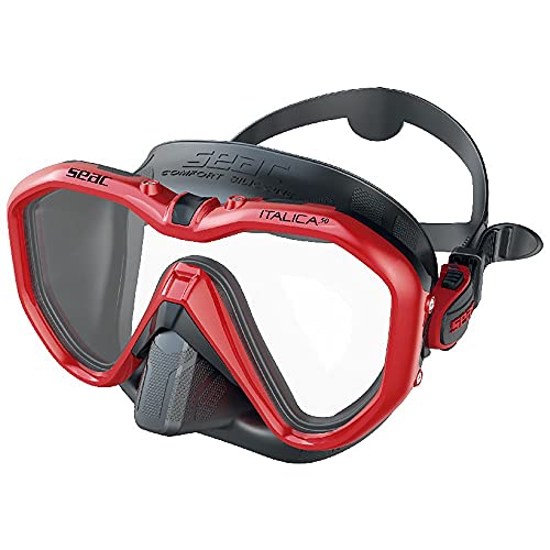 SEAC Italica - Máscara de Buceo (de una Sola Lente para Buceo Profesional, recreativo y Snorkeling)