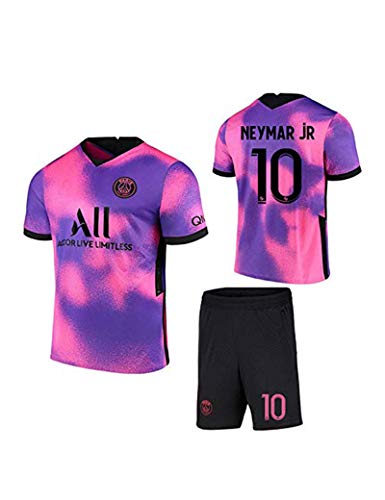 SHDBHD Temporada 2020/21 Paris Camiseta de Fútbol,10#Neymar Uniformes de Fútbol para Adultos y Niños Camiseta Corta Pantalones Cortos Calcetines