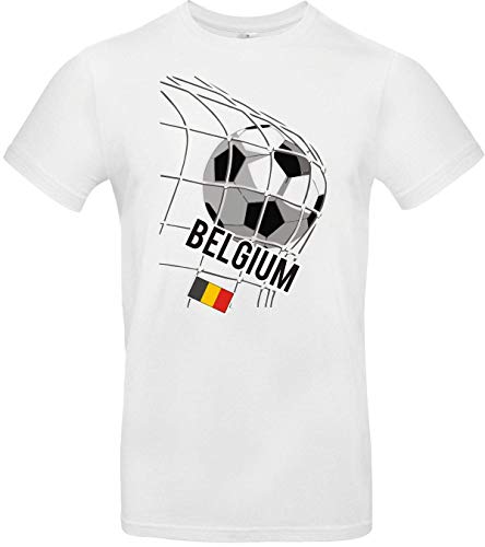 Shirtstown – Camiseta de fútbol Bélgica, Bélgica, país, Países – Camiseta de fútbol Blanco XXL