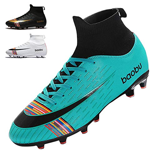 SMXX Zapatos de fútbol de Alta Ayuda para Hombres Zapatos de fútbol Transpirables Juveniles Antideslizantes para Hombres y Mujeres (39 EU, Azul-T)