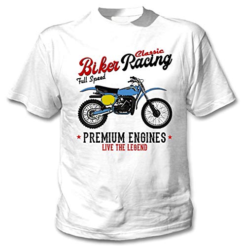 Teesandengines Bultaco pursang mkii 370 Biker Racing Camiseta Blanca para Hombre de Algodon Size Xxxxlarge