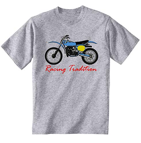 Teesandengines Bultaco pursang mkii 370 Racing Tradition Camiseta Gris para Hombre de Algodon Size Large