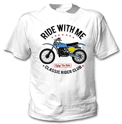 Teesandengines Bultaco pursang mkii 370 Ride with me Camiseta Blanca para Hombre de Algodon Size Xxxlarge