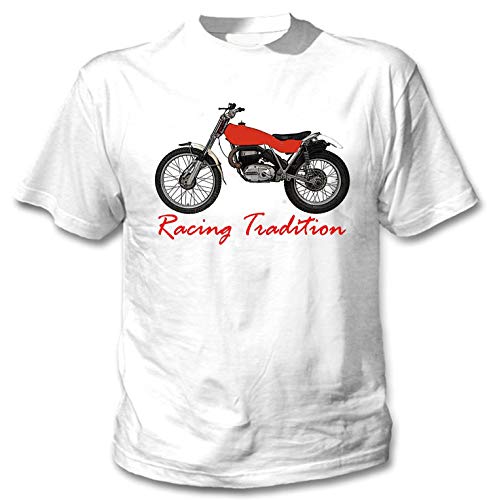 Teesandengines Bultaco Sherpa t 250 Racing Tradition Camiseta Blanca para Hombre de Algodon Size Xxxlarge