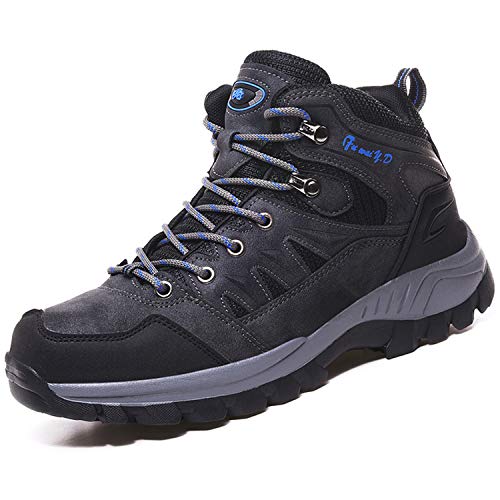 Topwolve Zapatillas de Senderismo para Hombre Zapatillas de Trekking Botas de Montaña Antideslizantes Al Aire Libre Zapatos de Deporte,Gris,42 EU