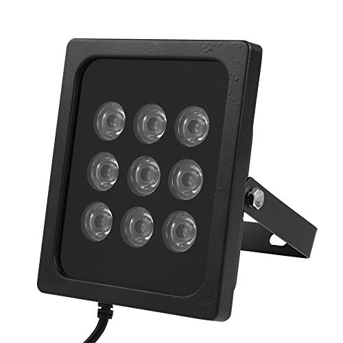 Tosuny Luz infrarroja CCTV, 9 LED Luz infrarroja IR, Iluminador IR Gran Angular Visión Nocturna Lámpara infrarroja IR Luz de iluminación para cámara CCTV