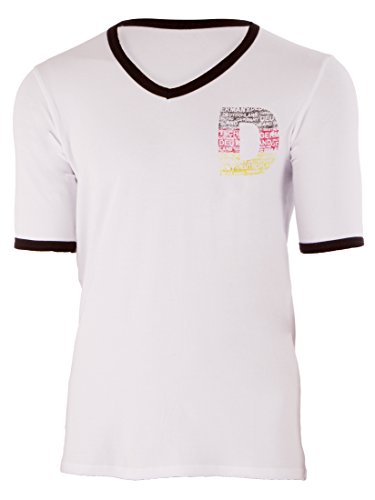 Ultrasport T-Shirt mit V - Ausschnitt - Prenda, Color Blanco/Negro, Talla XL