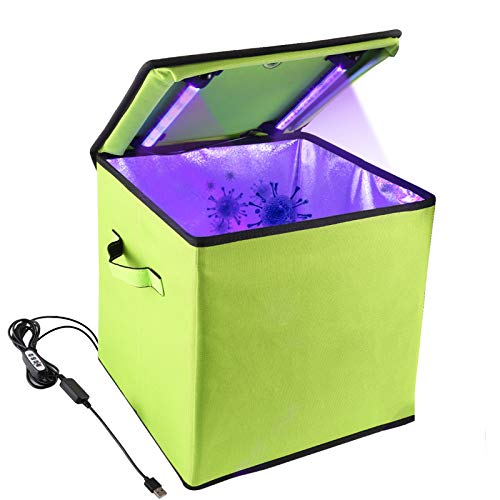 UV desinfección de la luz bolsa de 30x30cm Luz Ultravioleta Esterilizador caja de la lámpara germicida para el teléfono de tela para los granos 19 LED