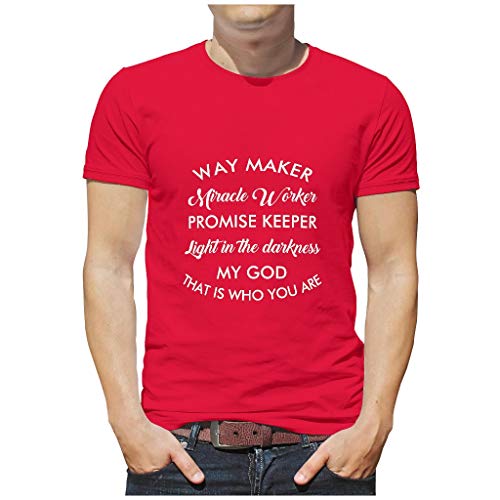 Way Maker Miracle Worker Promise Keeper Light in My God Tee Travel Ultra algodón cuello redondo para jóvenes y adultos Rojo Rojo1 46