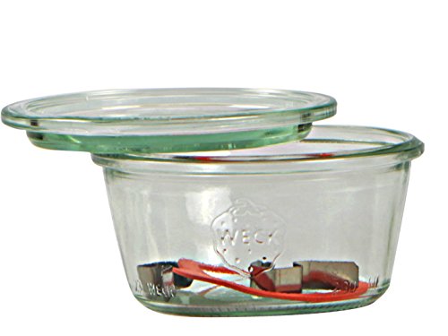 Weck Bote de 370 ml, con tapadera de 100 mm, con Junta y Clips, Caja de 6 Piezas, Cristal, Transparente, 6 x 370 ml
