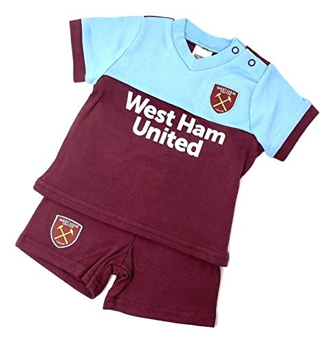 WHUFC West Ham United - Juego de Camiseta y pantalón Corto para bebés y niños pequeños, Temporada 2019/20, 9-12 Meses