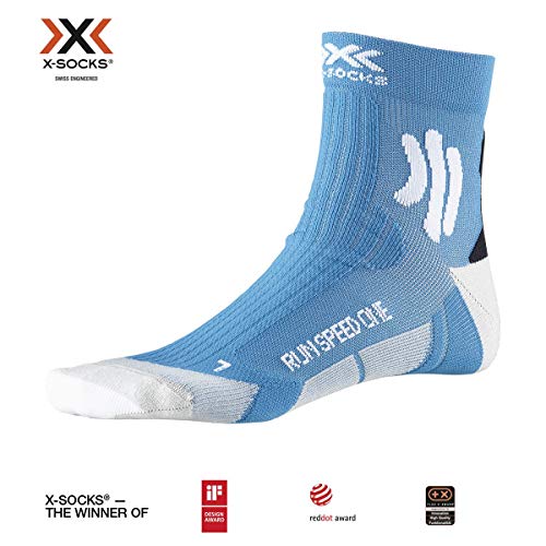 X-Socks Run Speed One Socks, Unisex Adulto, Teal Blue/Arctic White, 42-44