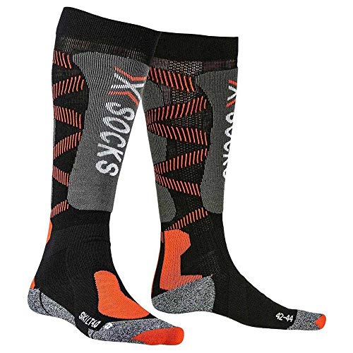 X-Socks Ski Light 4.0 Invierno Calcetines De Esquí, Hombre, Black/x-Orange, 45/47