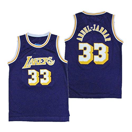 ZeYuKeJi Los Hombres de Jersey-NBA Lakers Lakers # 33 Abdul-Jabbar Malla Jersey Bordado Retro conmemorativo del Baloncesto Camiseta sin Mangas (Color : Blue, Size : L)
