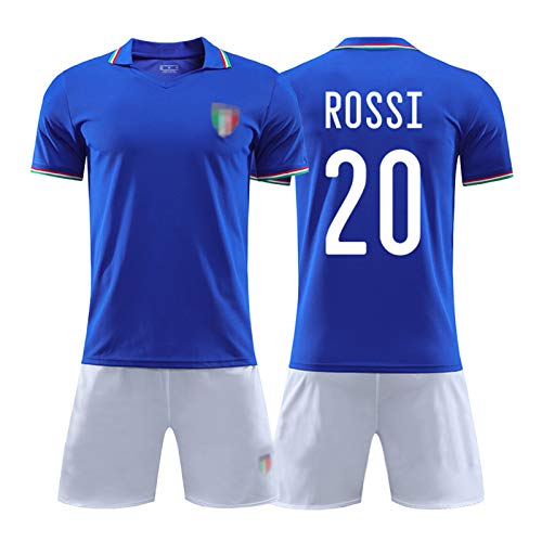 1982# 20 Paolo Rossi Camiseta De Fútbol / 1982 Copa del Mundo Edición Campeón Italia Camiseta De Fútbol De Local, Kits De Camiseta con Nombre Y Número Niños/Adult XXL