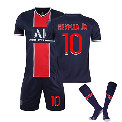 2020/21 Home Football Jersey Adecuado para PSG Mbappé Neymar di María Fútbol Jersey, Secado rápido Fútbol Sportswear Traje Camiseta T-Shirts Calcetines #10-28
