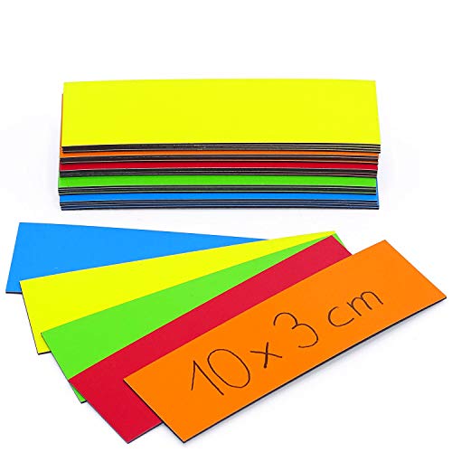 25 etiquetas magnéticas de colores I 10 x 3 cm I 5 tiras por cada color I mag_217