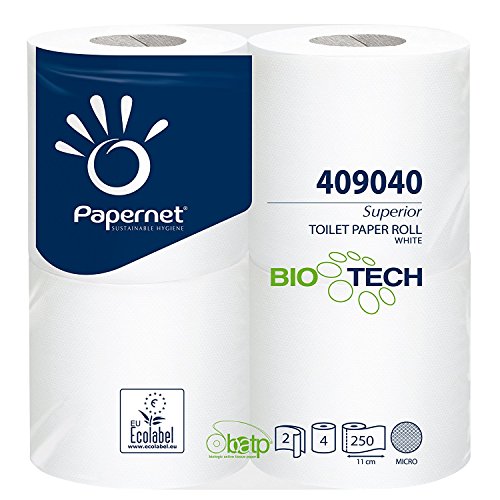36 rollos en el paquete de papel higiénico BIO TECH de 2 capas, 250 hojas para barcos, baños químicos, caravanas, autocaravanas y caravanas.