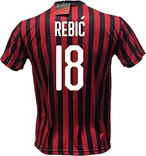 3rsport Camiseta Milan Rebic 18 réplica autorizada para niño (tallas 2 4 6 8 10 12) Adulto (S M L XL) (M Adulto)