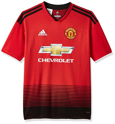 adidas 18/19 Manchester United Home Camiseta, Niños, Rojo (rojrea/Negro), 176