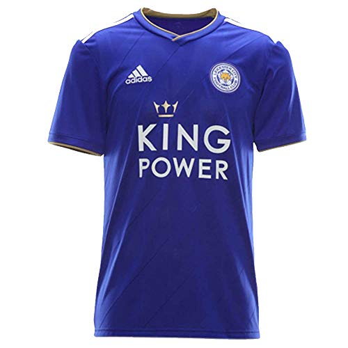 adidas Camiseta infantil Leicester City Home de la ciudad, color azul y blanco