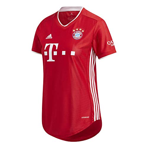 adidas FI6198 Camiseta de Manga Corta Primera Equipación FC Bayern Munich 2020-2021 para Mujer, Rojo, S