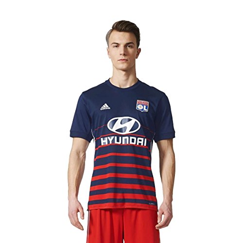 adidas OL A JSY Camiseta 2ª Equipación Olympique de Lyon 2017-2018, Hombre, Multicolor (aninoc/Rojo/Blanco), L