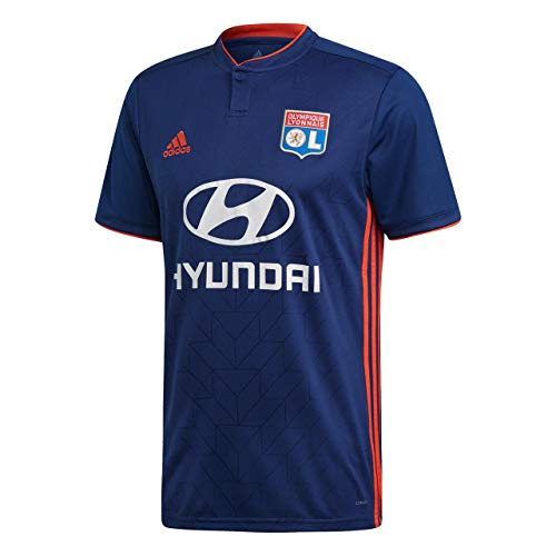 adidas Olympique Lyon Away 2018/2020 Camiseta, Azul Oscuro/Rojo, L Hombre