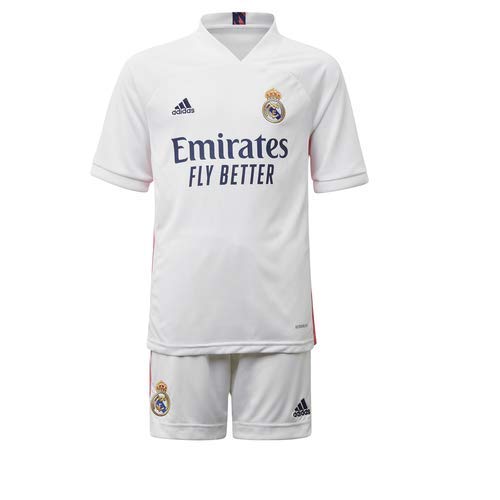 Adidas Real Madrid Temporada 2020/21 Equipación Completa Oficial, Niño, Blanco, 13/14 años