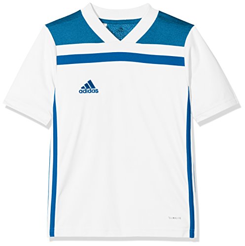 adidas Regista 18 JSY Camiseta de Manga Corta, Hombre, White/Bold Blue, 9-10Y