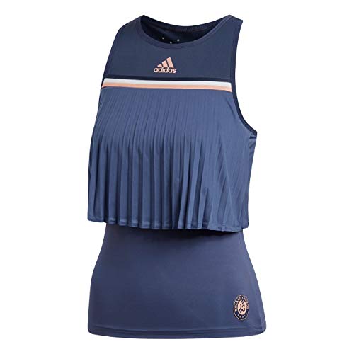 adidas Roland Garros Camiseta sin Mangas para Mujer, Azul Oscuro, Coral, Talla L