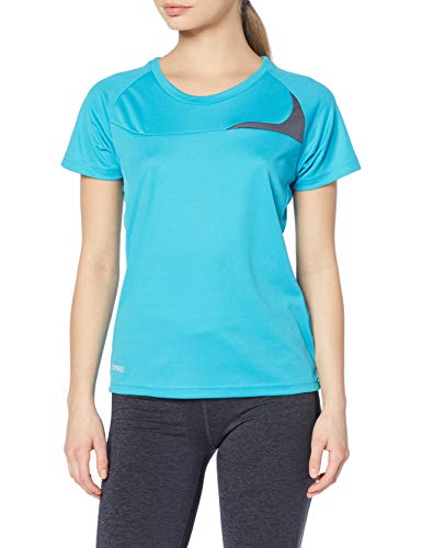 adidas Spiro Trainings-Shirt Camiseta, Azul (Aqua/Grey 351), 38 para Mujer