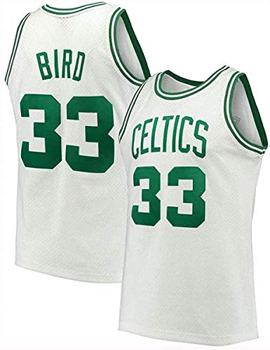 Baloncesto Masculino Jersey Larry Bird Jersey NBA All Star Celtics # 33 de Malla Bordada Alero Camiseta Unisex Camiseta sin Mangas (Color : White, Size : XXL)