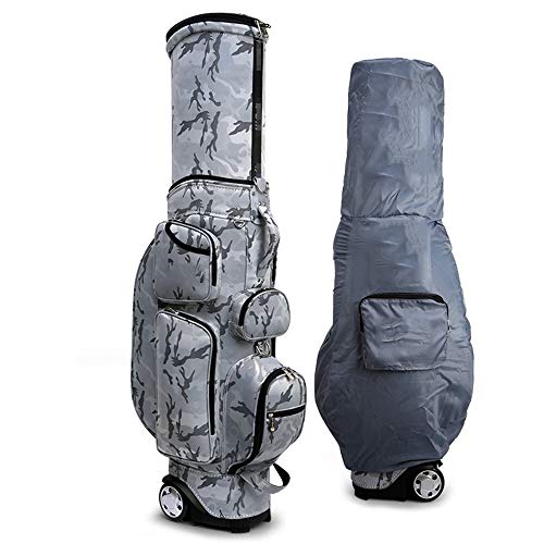 Bolsas de palos de golf De peso ligero impermeable retráctil soporte del golf bolsa con ruedas de los carritos de golf del bolso del carro de golf bolsa de transporte con la cubierta de la lluvia