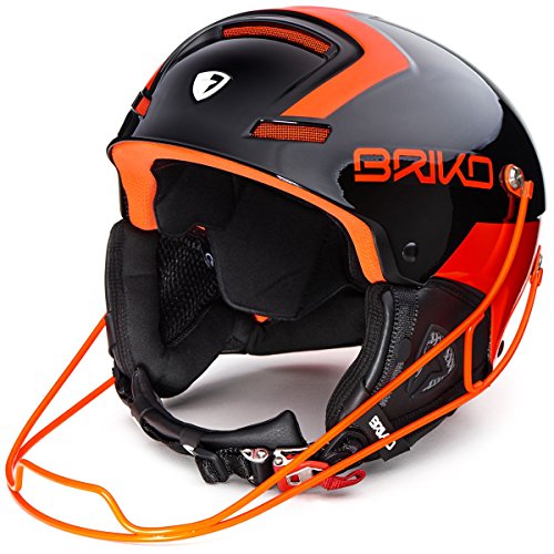 Briko – Slalom Casco Adulto, Hombre, Color N081 Black-Orange FL, tamaño 56