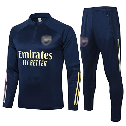 BVNGH Arsenal - Traje de entrenamiento de camiseta de fútbol, 2021 nueva temporada de manga larga, chaqueta deportiva de moda, sudadera cómoda y transpirable (S-XXL), color azul real-L