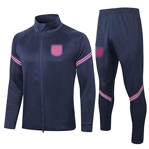 BVNGH Jersey de fútbol Inglaterra, traje de entrenamiento, 2021 Nueva temporada de manga larga, cómodo y transpirable traje de ropa deportiva (S-XXL) negro-L